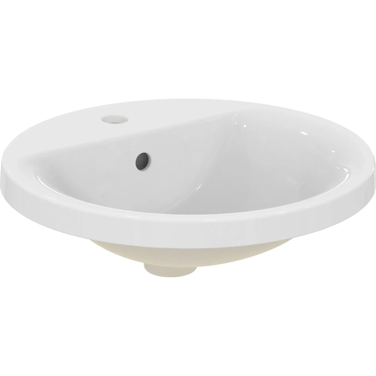Ideal Standard Einbauwaschtisch Connect Ø 48 cm 1 Hahnloch mit Überlauf Weiß