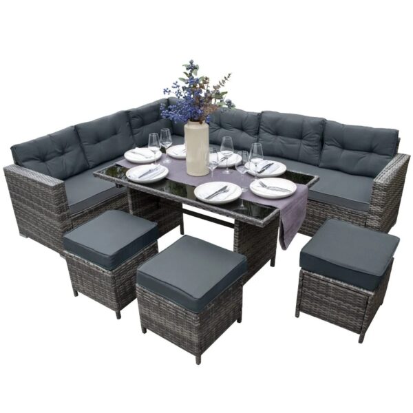Monstershop Polyrattan Gartenmöbel Set Grau Monstershop Polyrattan Gartenmöbel Set Grau