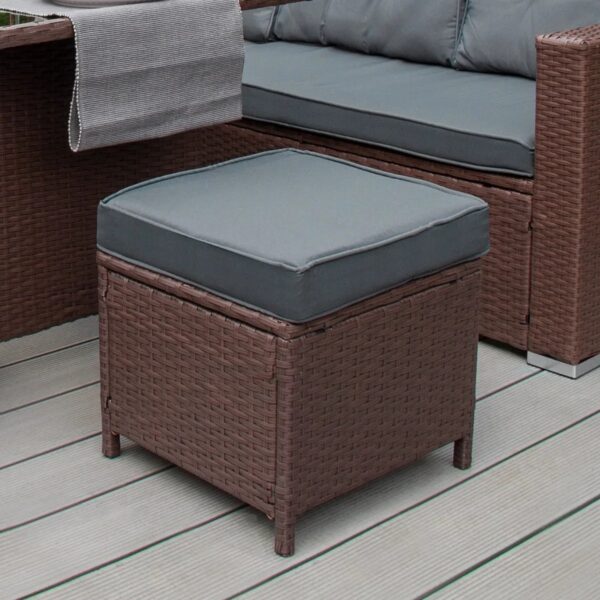 Monstershop Rattan Eckgarnitur & Kissenbox Braun