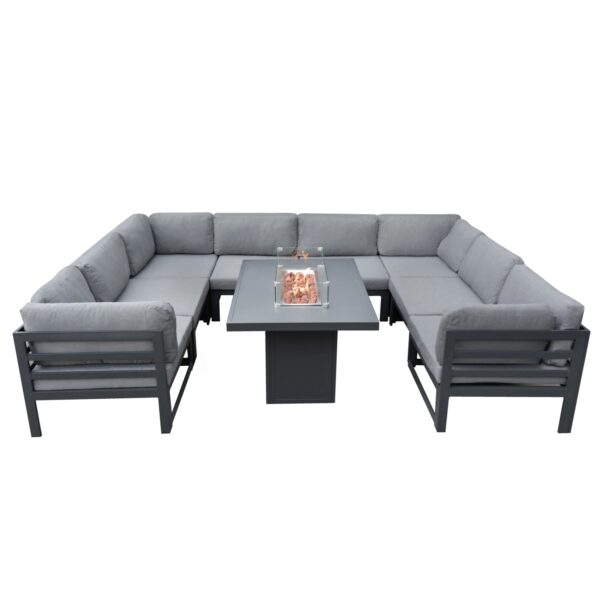 Monstershop Modulares Gartenlounge Set mit integrierter Feuerstelle