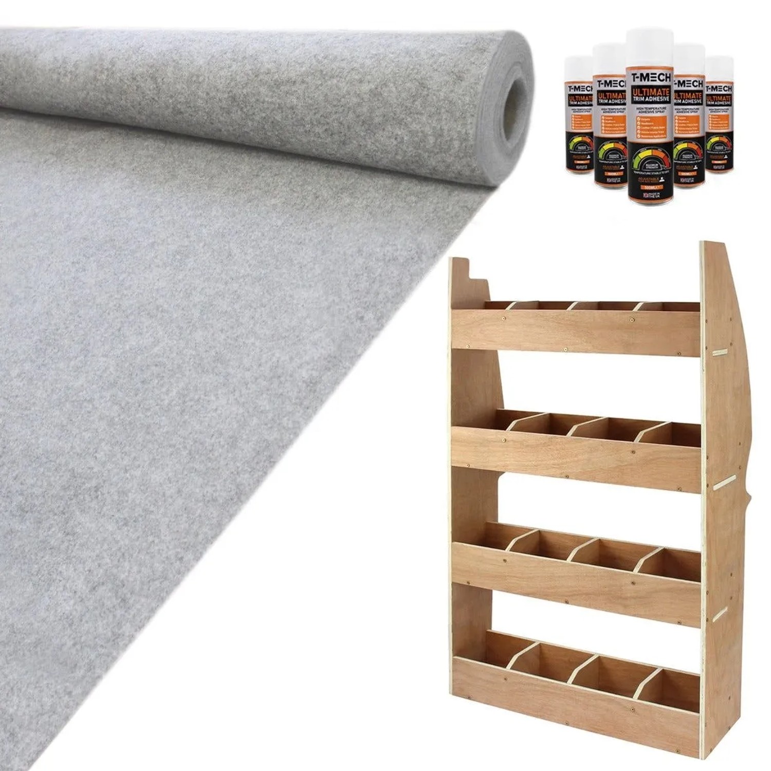 Monstershop 11Silbergrau Teppich-Verkleidung & Citroen Berlingo Regal im Set