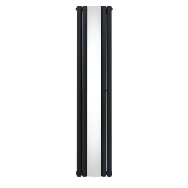 Monstershop Oval Röhrenheizkörper mit Spiegel 1800mm x 380mm Anthrazitgrau