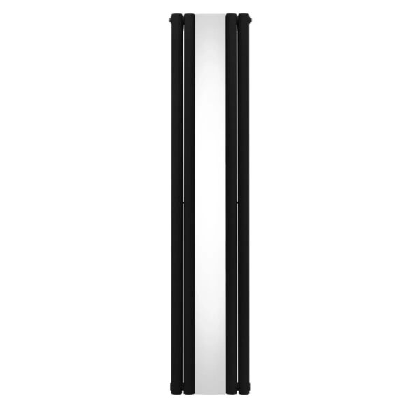 Monstershop Oval Röhrenheizkörper mit Spiegel 1800mm x 380mm Schwarz