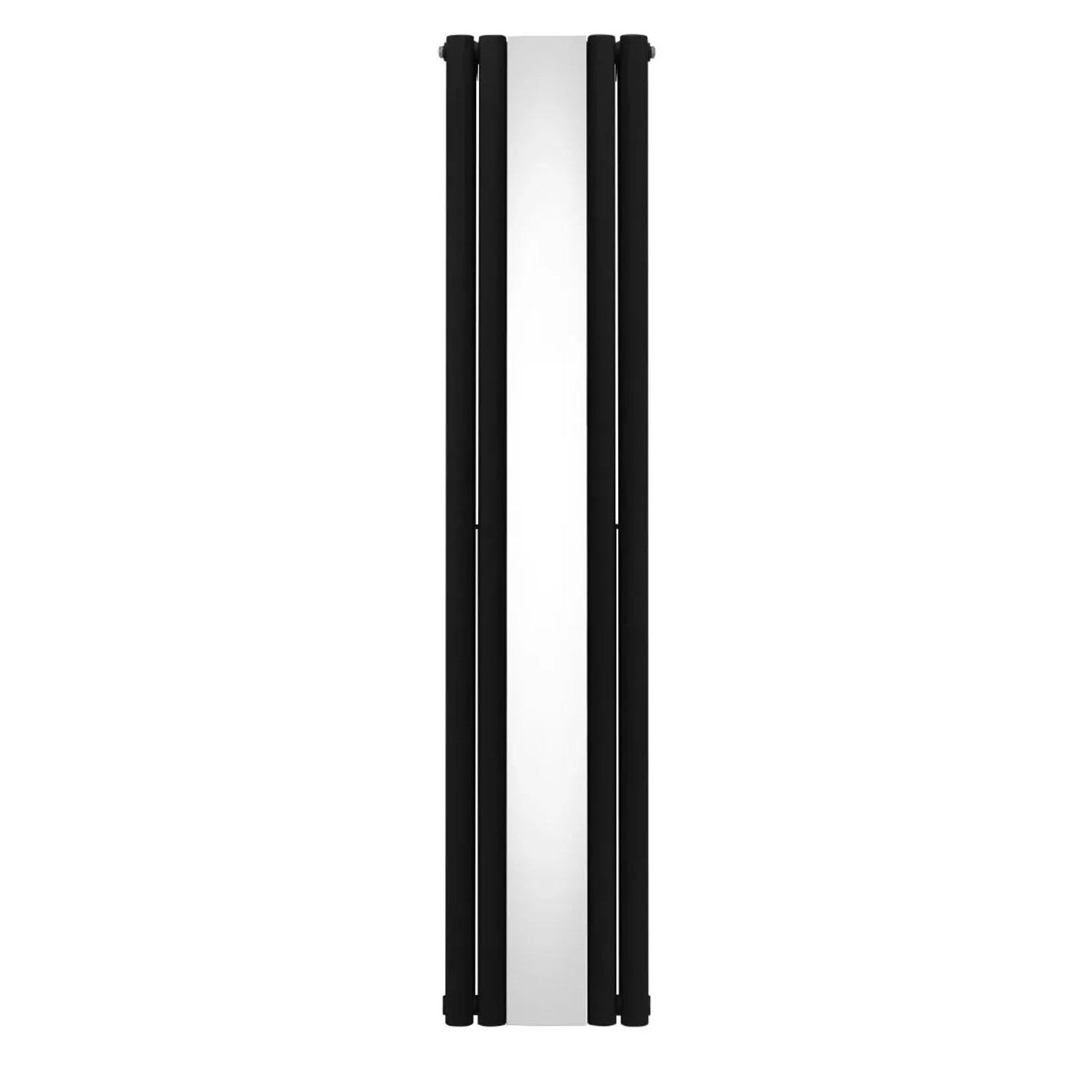 Monstershop Oval Röhrenheizkörper mit Spiegel 1800mm x 380mm Schwarz