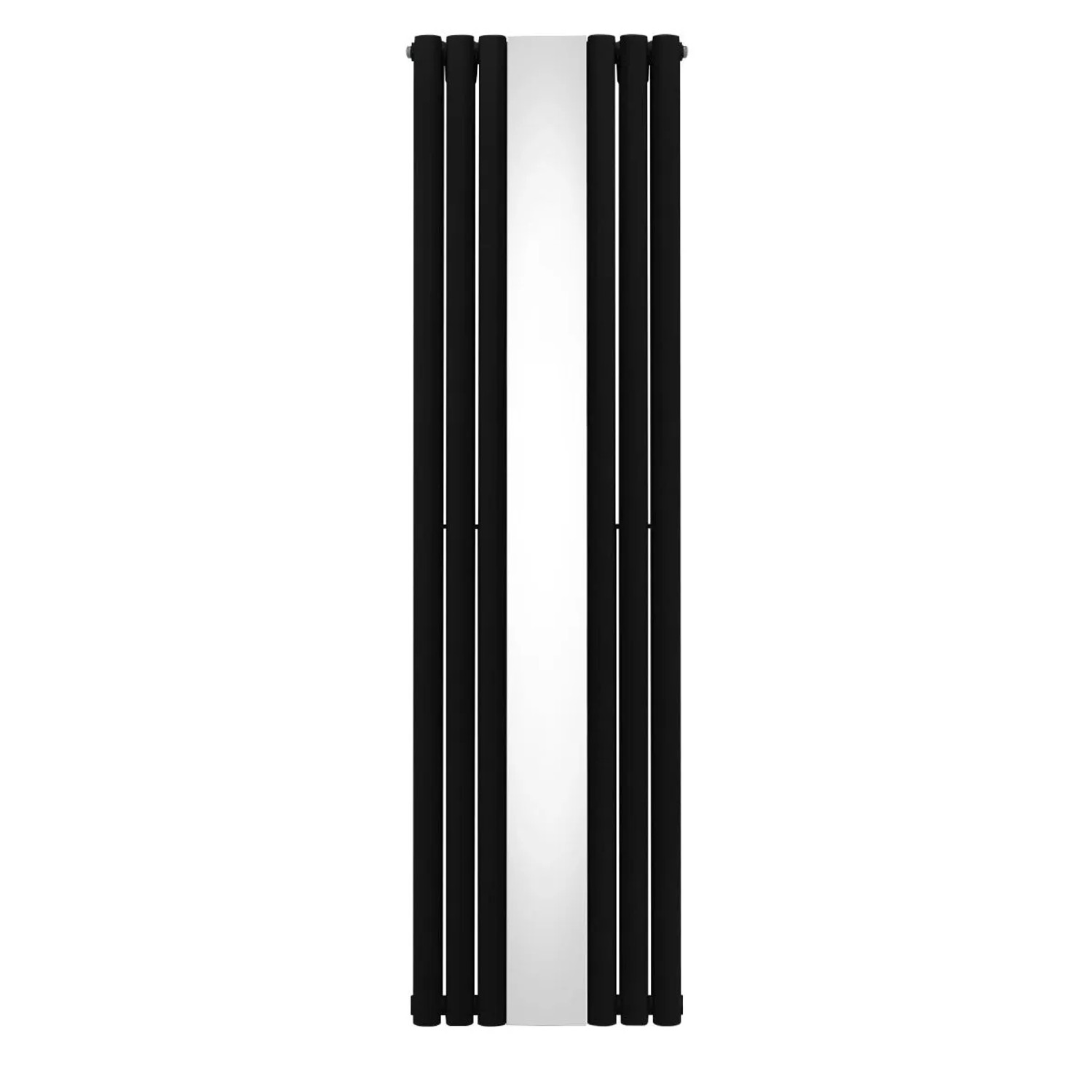 Monstershop Oval Röhrenheizkörper mit Spiegel 1800mm x 500mm Schwarz
