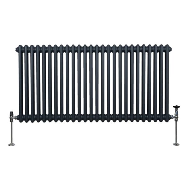 Monstershop Traditioneller 2 Spalten Heizkörper 600 x 1192 mm Anthrazitgrau