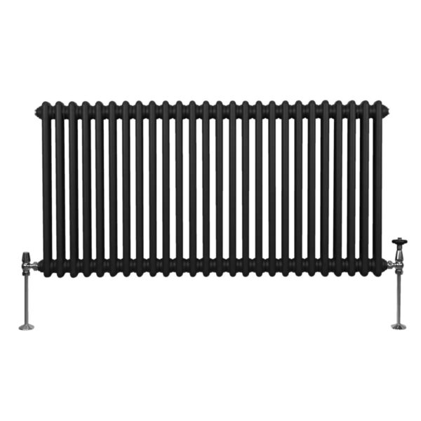 Monstershop Traditioneller 2 Spalten Heizkörper 600 x 1192 mm Schwarz