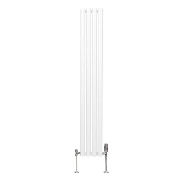 Monstershop Oval Röhrenheizkörper & Chrom Thermostatventile 1600mm x 240mm Weiß Monstershop Oval Röhrenheizkörper & Chrom Thermostatventile 1600mm x 240mm Weiß
