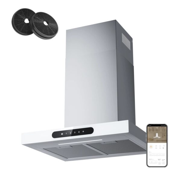 CIARRA Dunstabzugshaube A+++ 650 m³/h 60 cm WIFI-APP Touch Control VM6102W