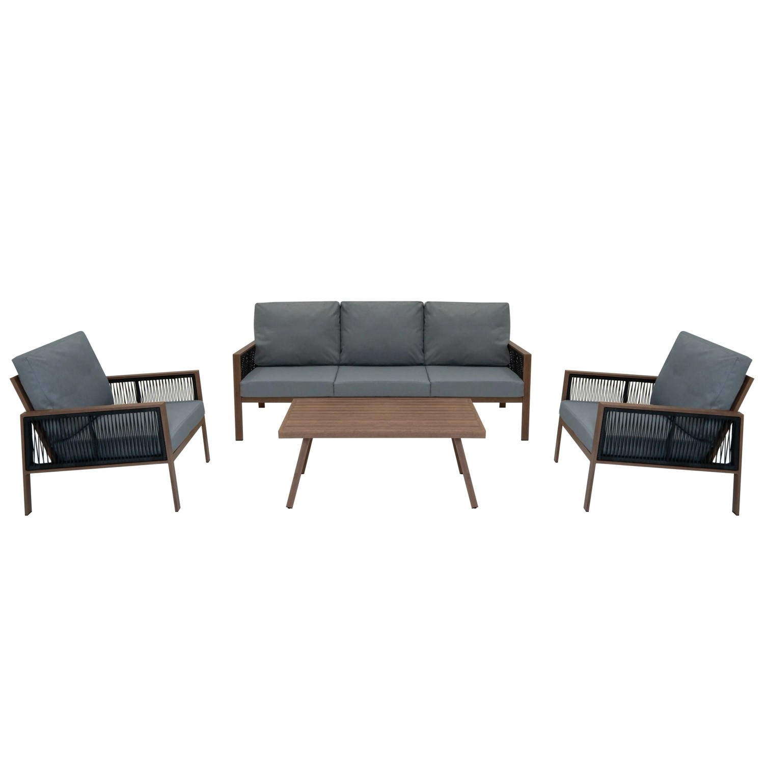 Jardi 4-Teilige Aluminium-Sofagarnitur Holz