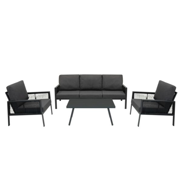 Jardi 4-Teilige Aluminium-Sofagarnitur Anthrazitgrau