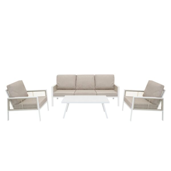 Jardi 4-Teilige Aluminium-Sofagarnitur Weiß