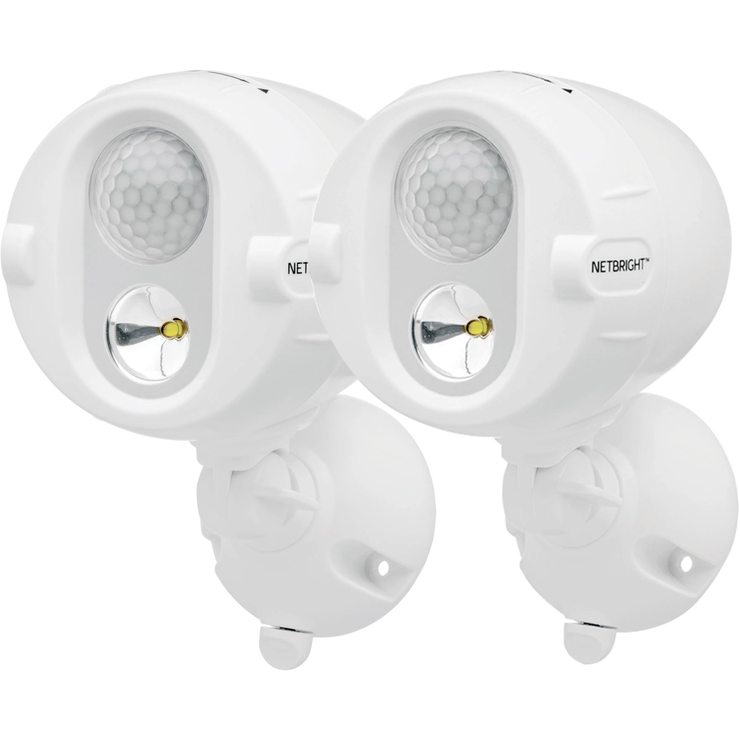 Mr. Beams MBN342 LED-Batterie-Außenstrahler mit Bewegungsmelder Weiß 2er-Pack