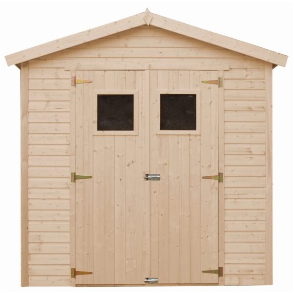 Timbela Holz-Gartenhaus M351+M351G 4,08 m² mit quadratischen Fenstern und Boden