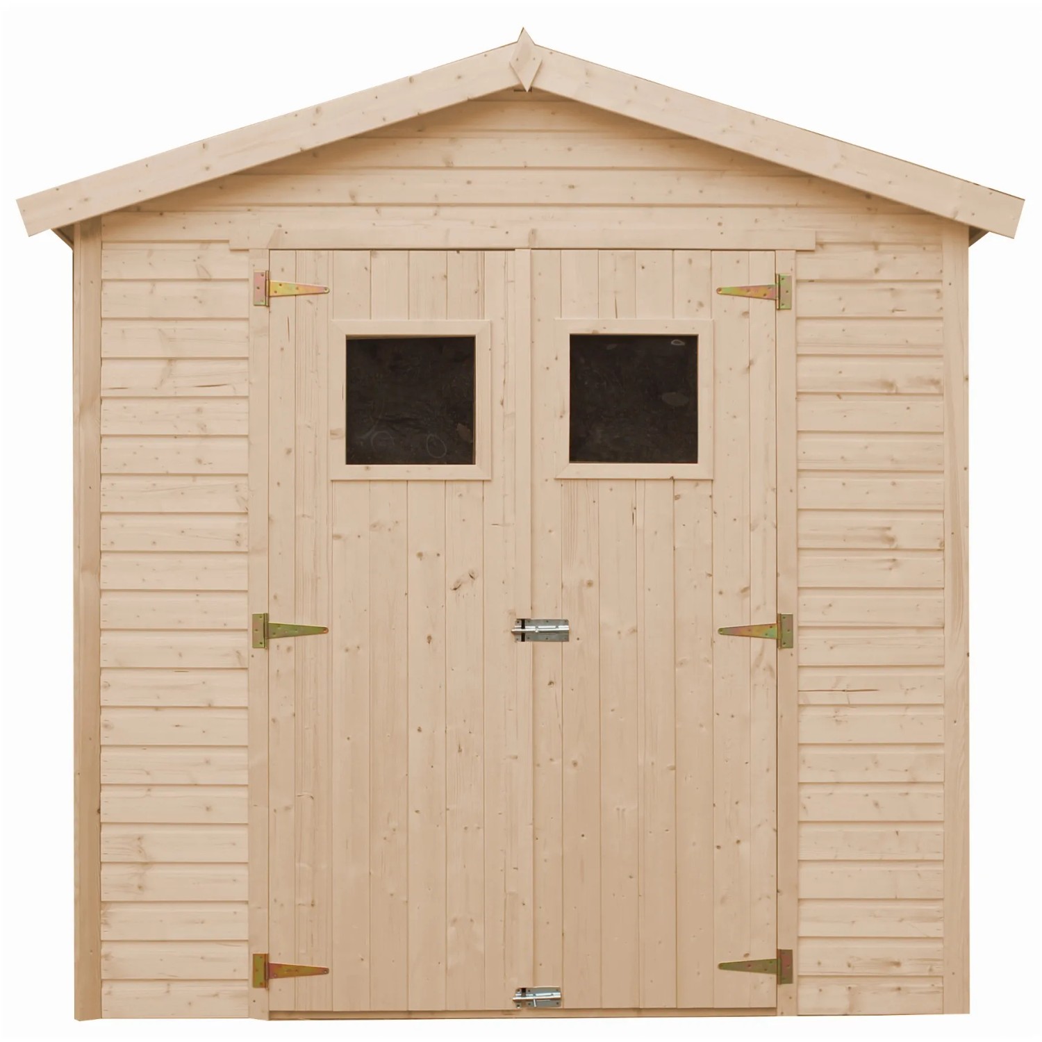Timbela Holz-Gartenhaus M351+M351G 4,08 m² mit quadratischen Fenstern und Boden