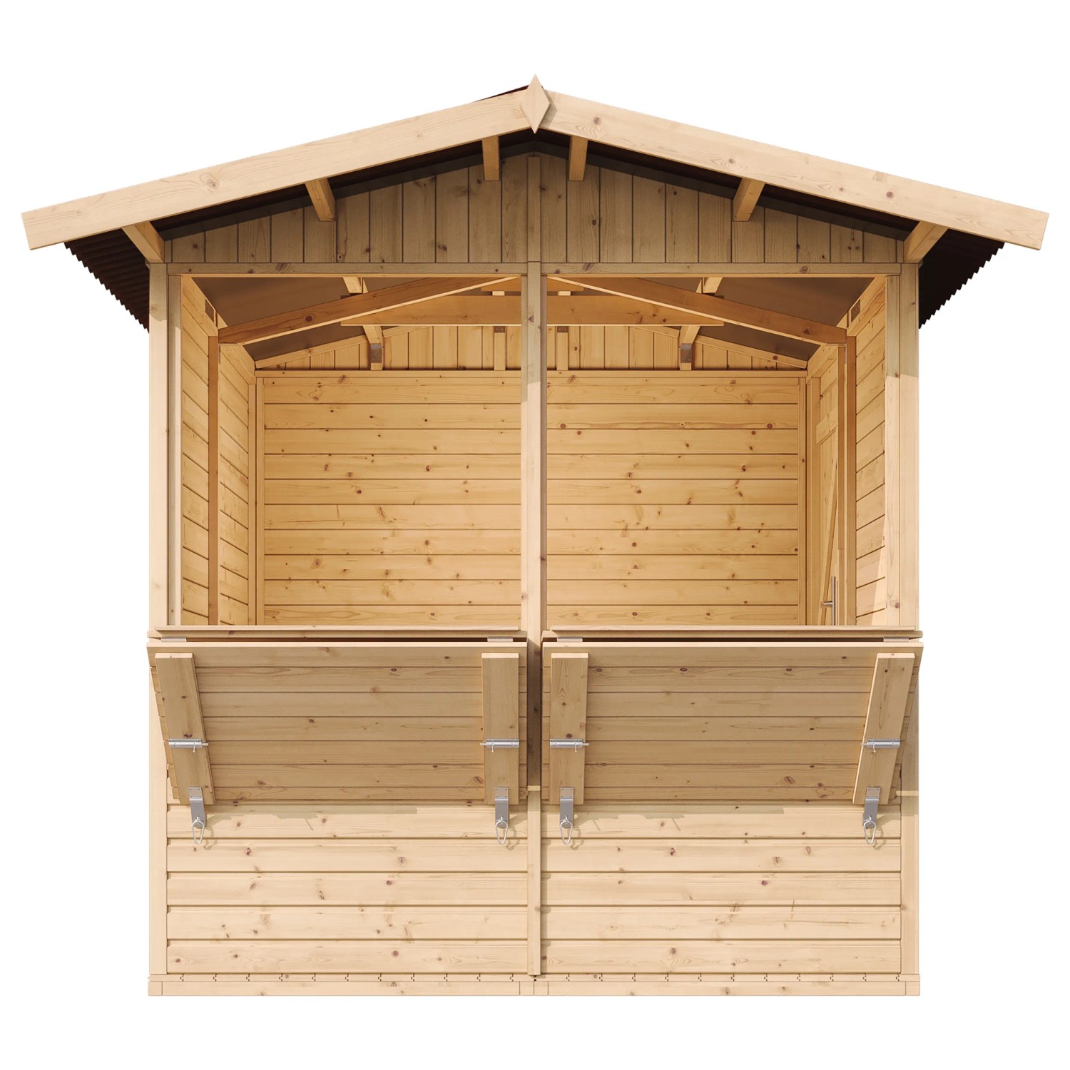 Timbela Holz-Gartenhaus M149 Satteldach Unbehandelt 199 cm x 205 cm 4,08 m²