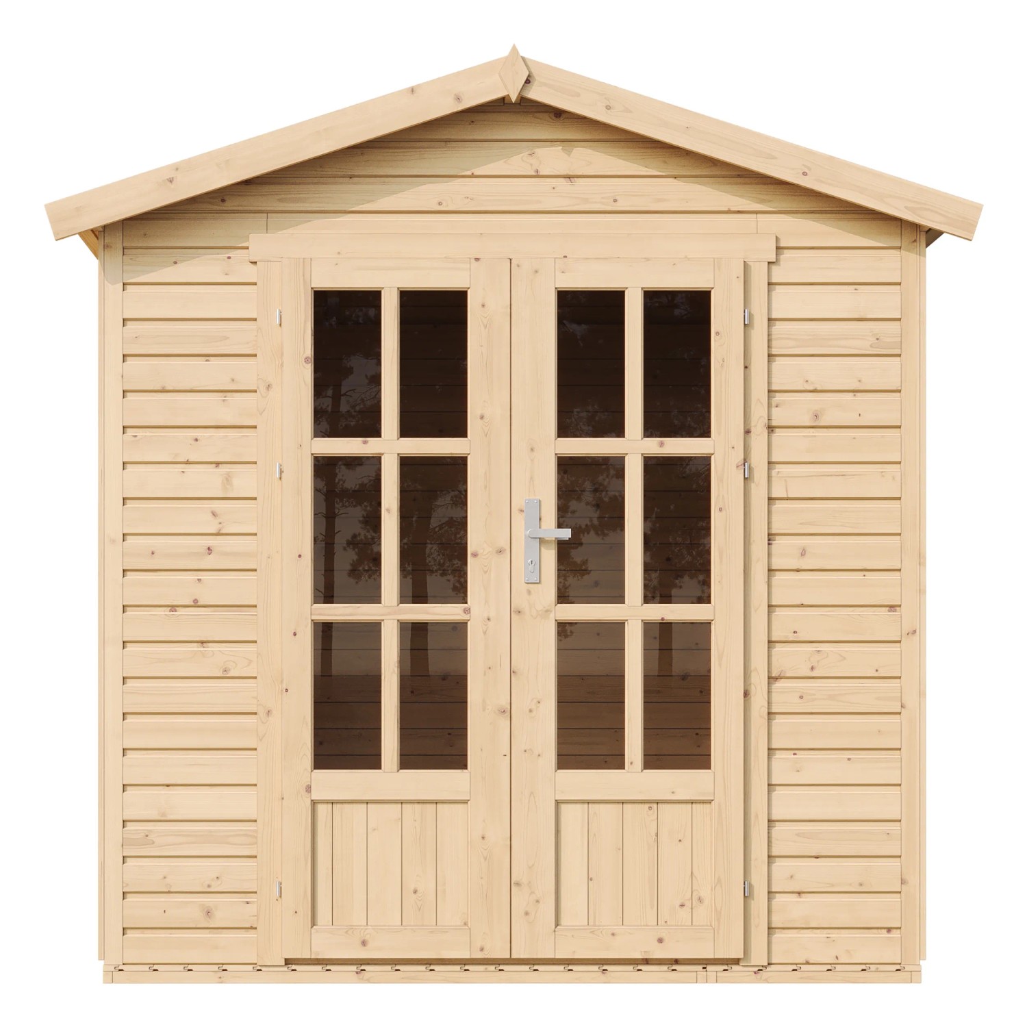 Timbela Holz-Gartenhaus M351FB+H351FBBROWN Satteldach Unbehandelt
