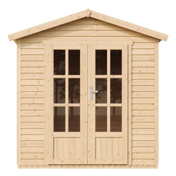 Timbela Holz-Gartenhaus M351FB+H351FBGREEN Satteldach Unbehandelt