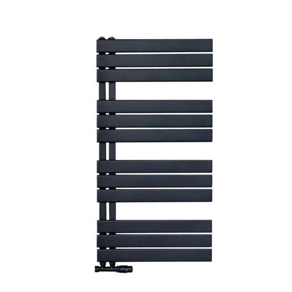 Belrad Handtuchheizkörper/Badheizkörper Paneel Anschluss Linksseitig Schwarz 1200x600
