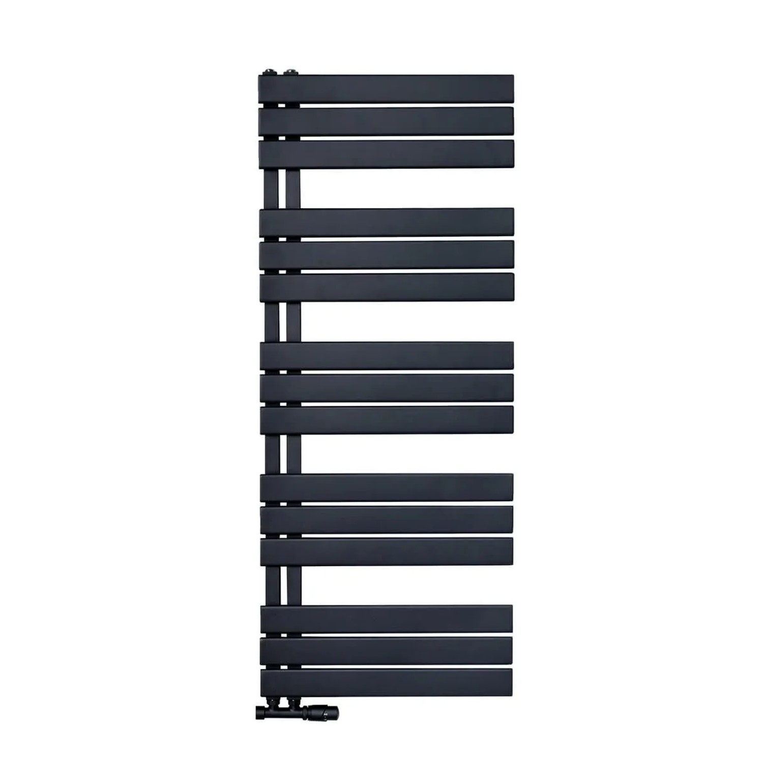 Belrad Handtuchheizkörper/Badheizkörper Paneel Anschluss Linksseitig Schwarz 1600x600