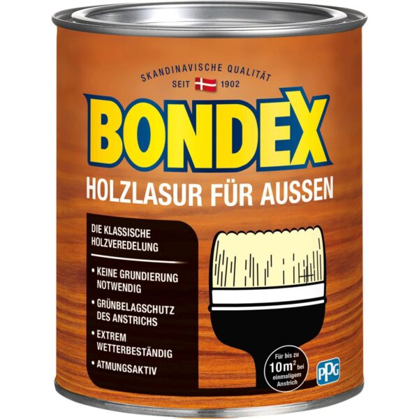 Bondex Holzlasur für Außen Teak seidenglänzend 750 ml Bondex Holzlasur für Außen Teak seidenglänzend 750 ml