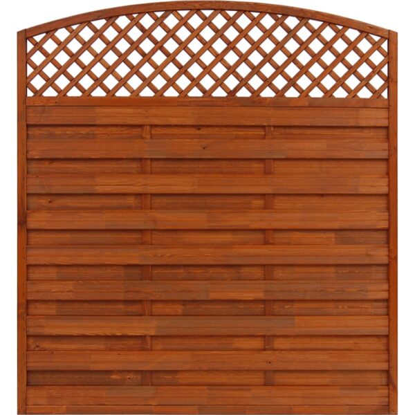 Sichtschutzzaun Element Bordeaux Teakfarben 180/195 cm x 180 cm