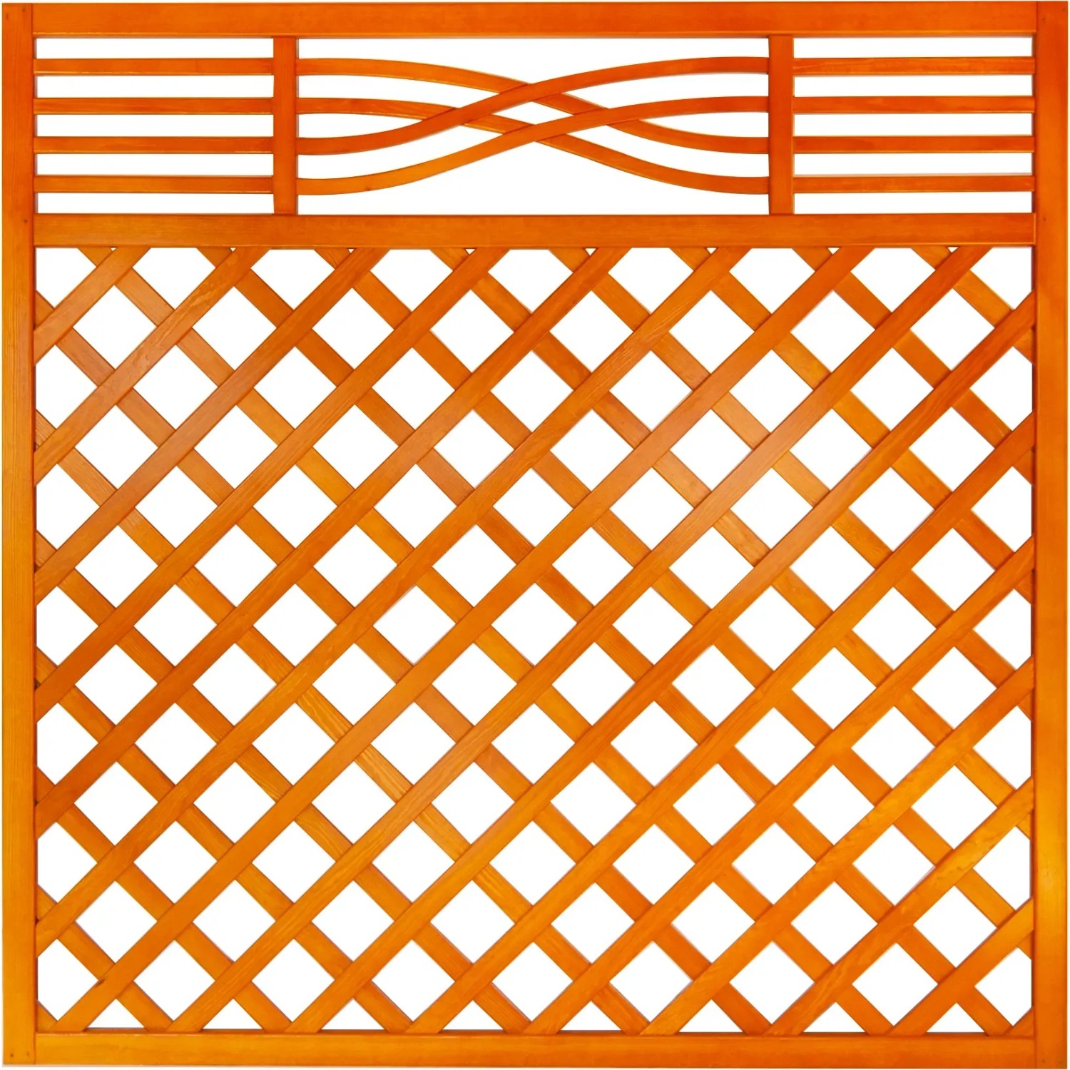 Zaunelement Malaga mit Gitter 180 cm x 180 cm Pinie