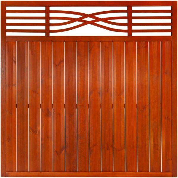Zaunelement Malaga ohne Gitter 180 cm x 180 cm Teak