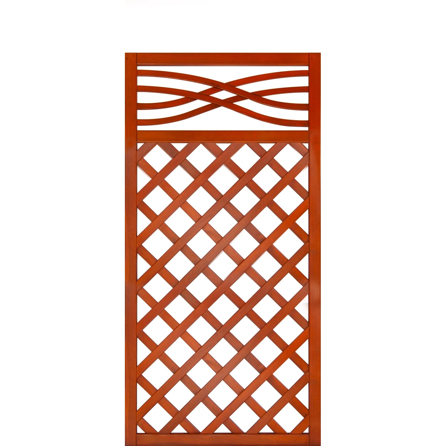 Zaunelement Malaga mit Gitter 180 cm x 90 cm Teak