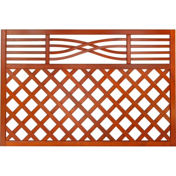 Vorgartenzaun Malaga mit Gitter 120 cm x 180 cm Teak