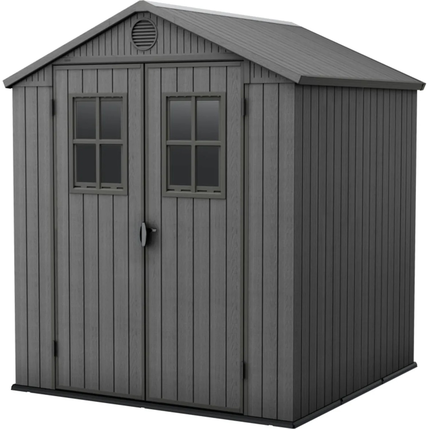 Keter Gartenhaus Darwin 66 mit Satteldach Kunststoff Grau 190x183x221 cm