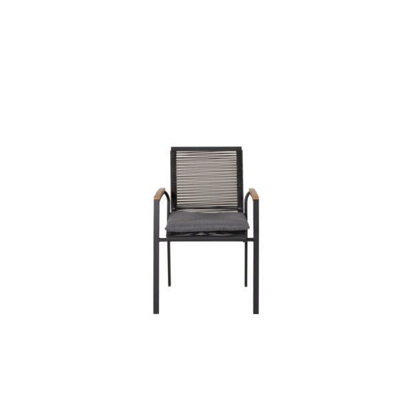 ebuy24 Dallas Gartenstuhl Stapelbar Schwarz Natur