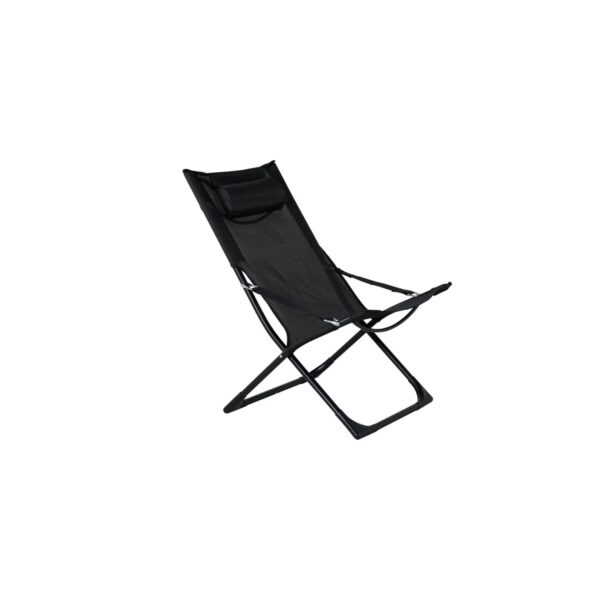 ebuy24 Seville Gartenliege Strandstuhl Klappbar Schwarz