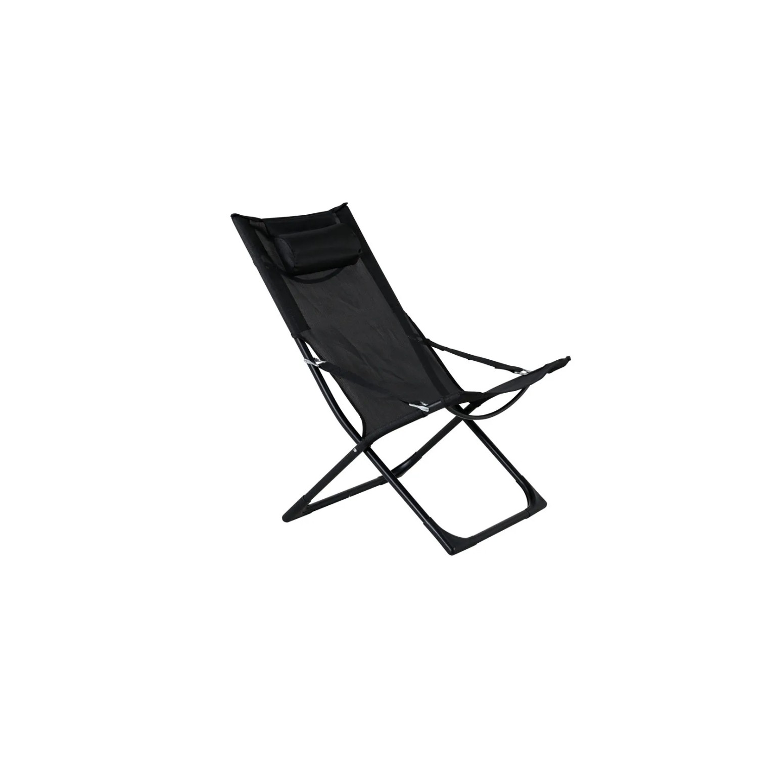 ebuy24 Seville Gartenliege Strandstuhl Klappbar Schwarz