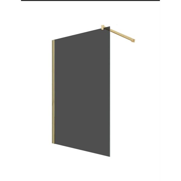 Glaszentrum Hagen 120x200cm Walk in Duschwand Grauglas - Gold Profil