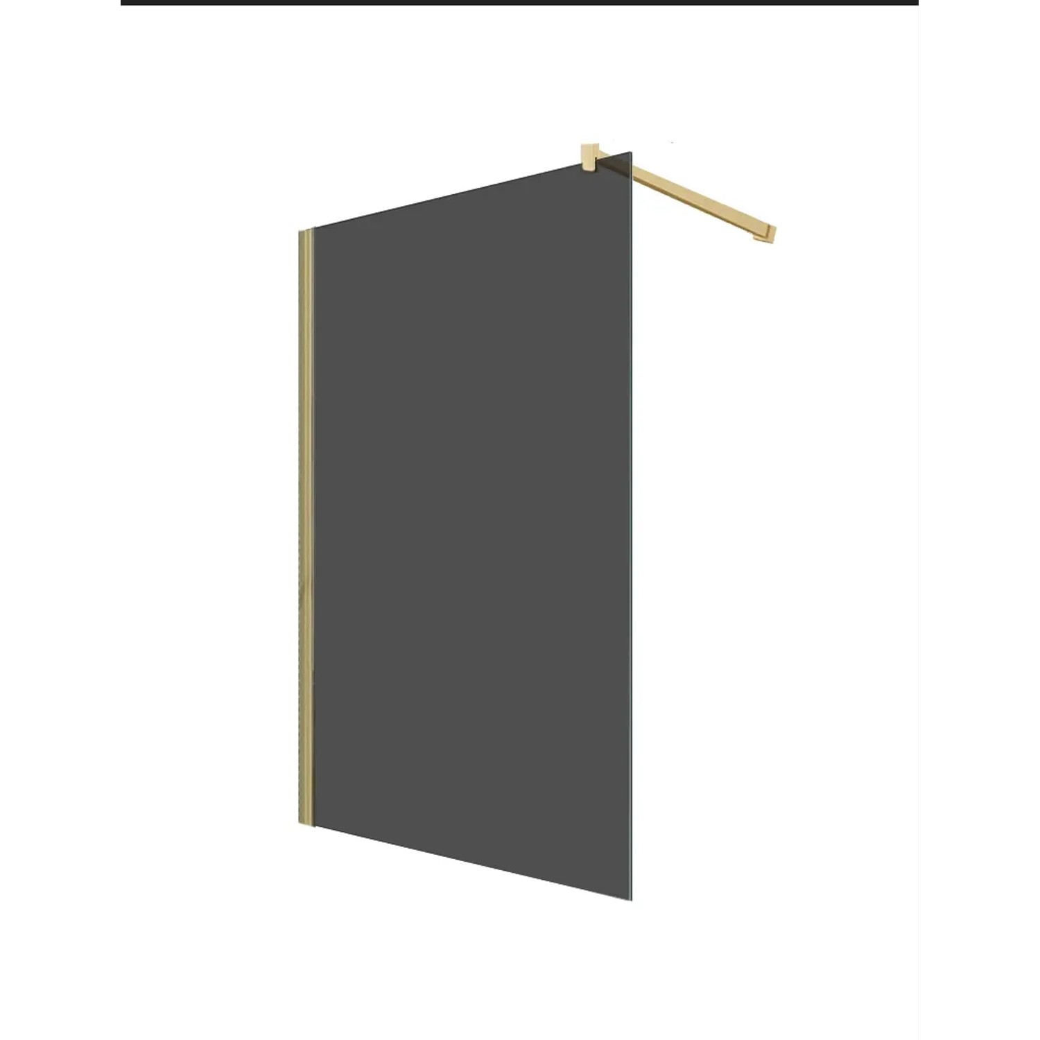 Glaszentrum Hagen 120x200cm Walk in Duschwand Grauglas - Gold Profil