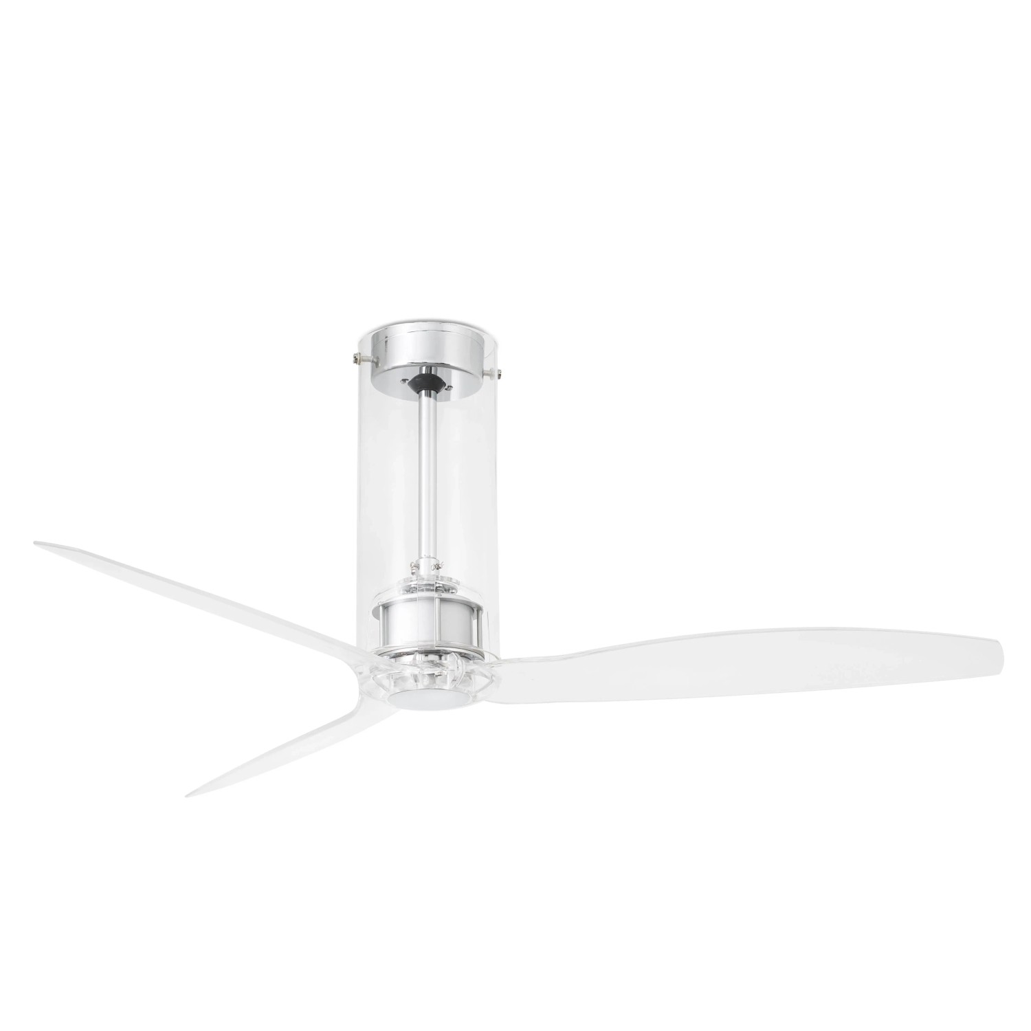 FARO Energiespar Deckenventilator mit Fernbedienung Tube Chrom 128 cm