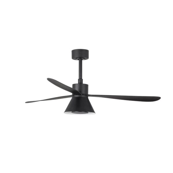 FARO Energiespar Deckenventilator mit LED Beleuchtung und Fernbedienung Amelia II Schwarz 132 cm