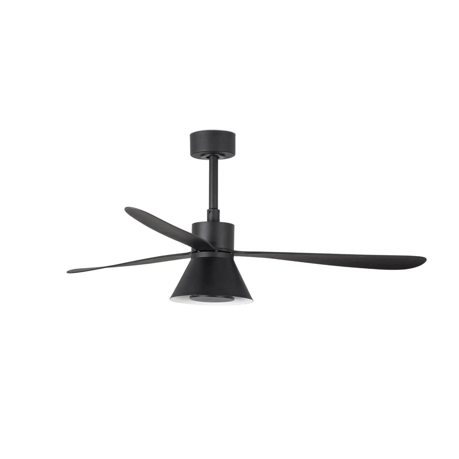 FARO Energiespar Deckenventilator mit LED Beleuchtung und Fernbedienung Amelia II Schwarz 132 cm