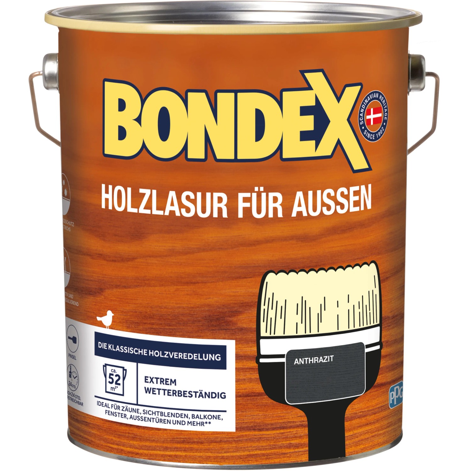 Bondex Holzlasur für Aussen Anthrazit 4,