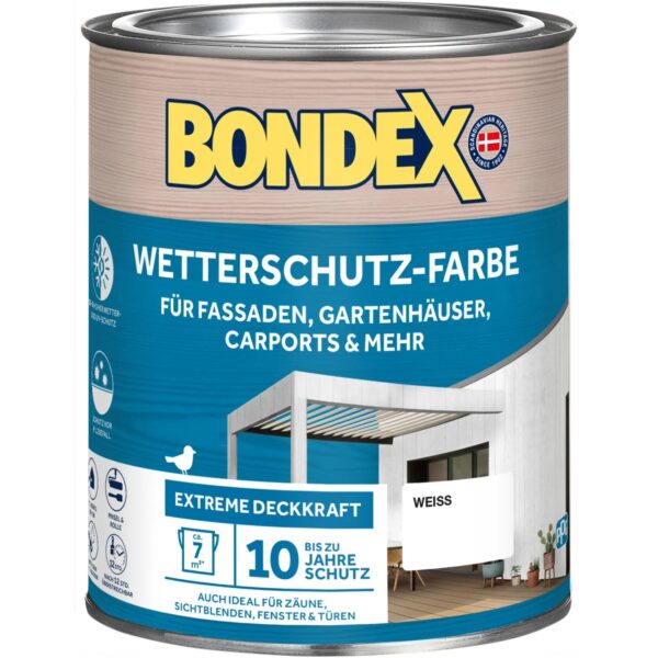 Bondex Wetterschutz-Farbe Weiß 750 ml
