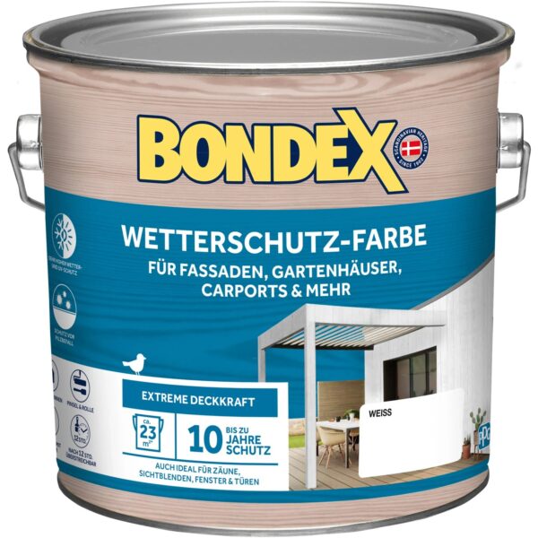 Bondex Wetterschutz-Farbe Weiß 2,5,