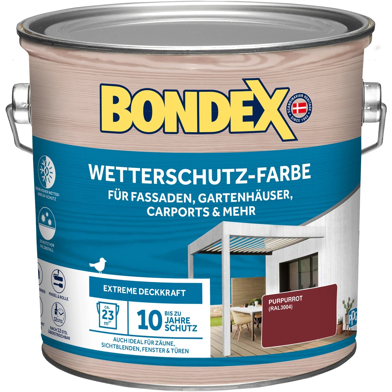 Bondex Wetterschutz-Farbe RAL 3004 Purpurrot 2,5,