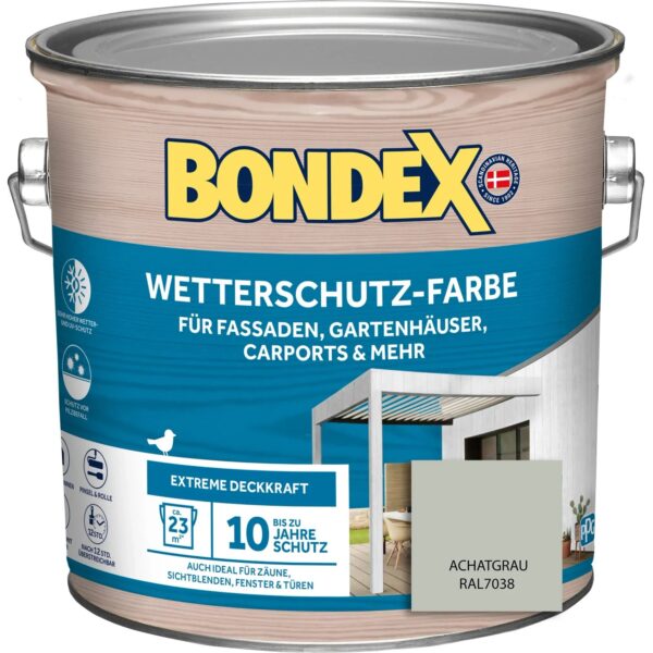 Bondex Wetterschutz-Farbe RAL 7038 Achatgrau 2,5,