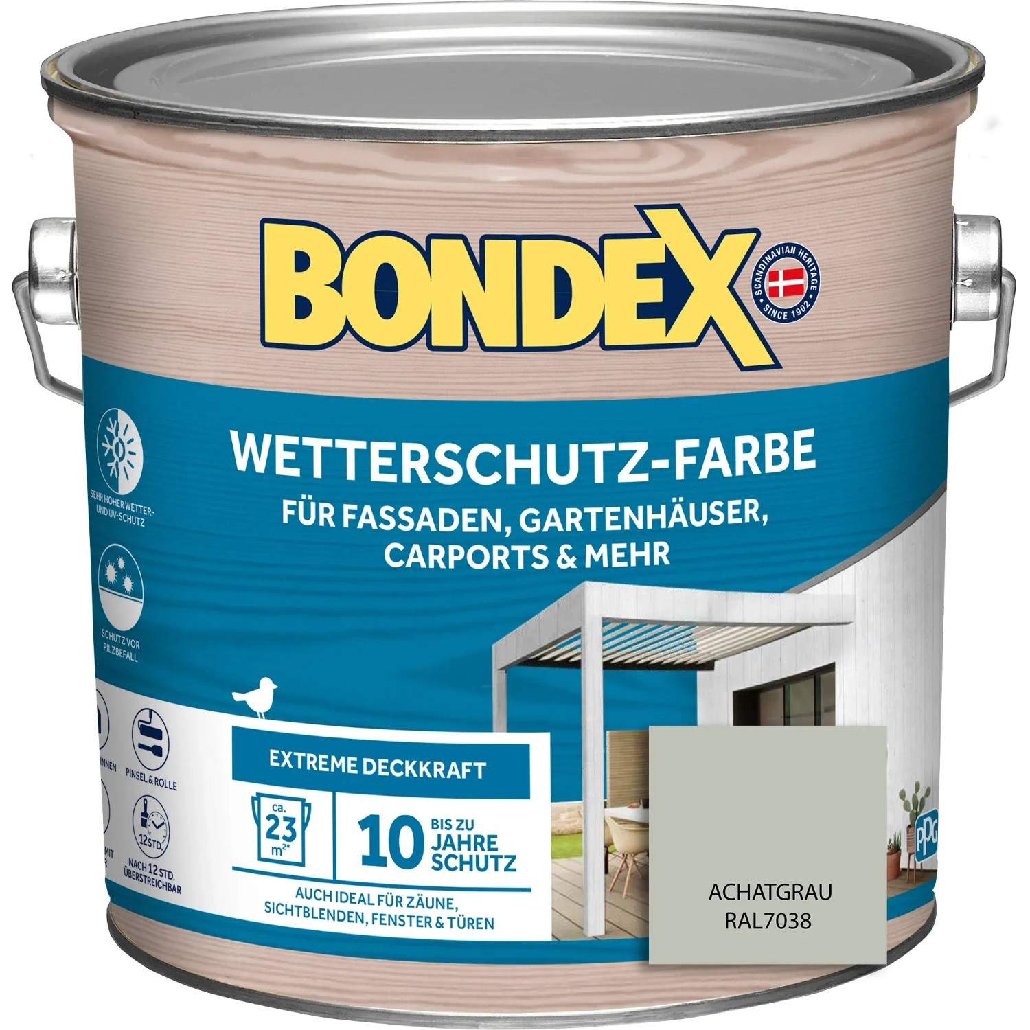 Bondex Wetterschutz-Farbe RAL 7038 Achatgrau 2,5,