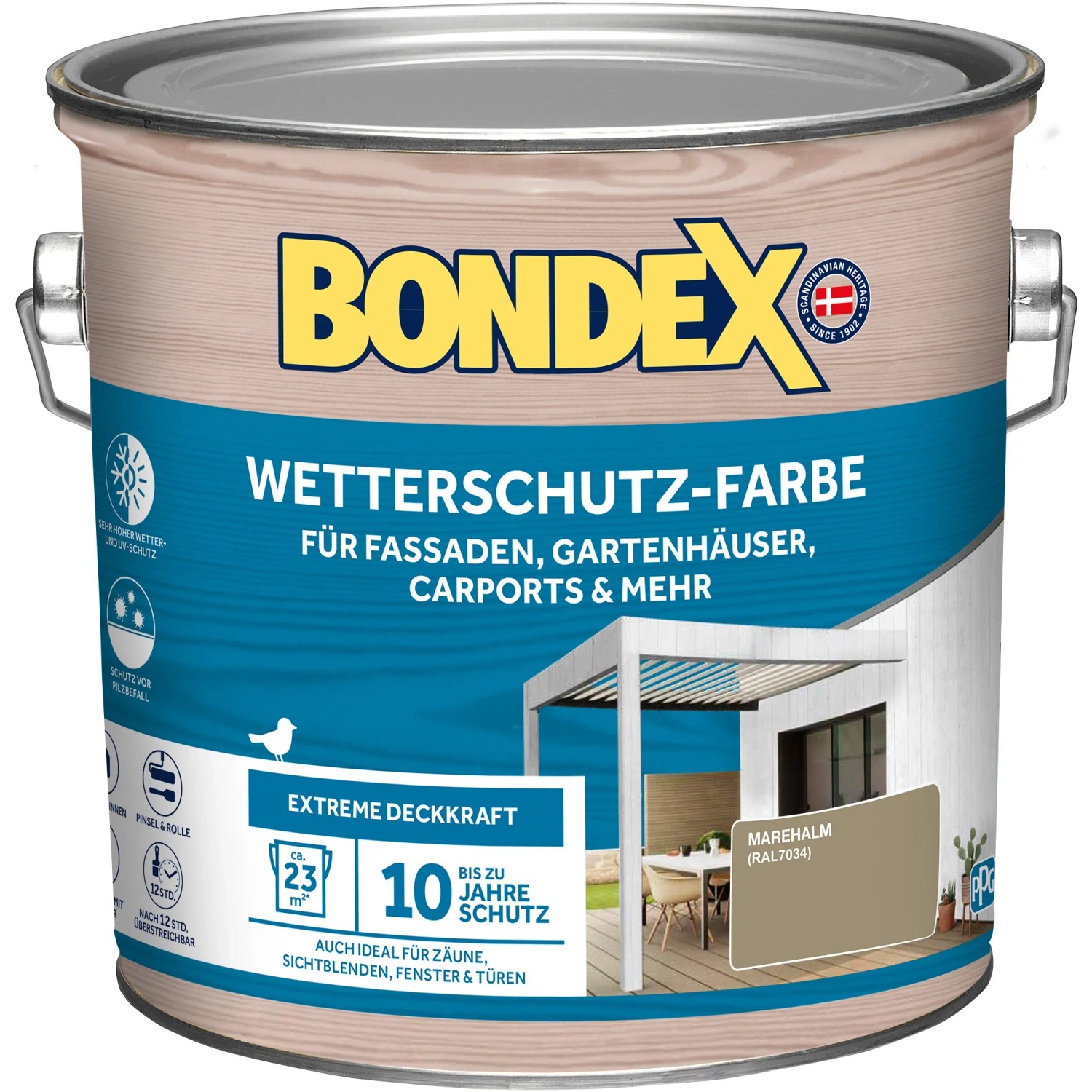 Bondex Wetterschutz-Farbe RAL 7034 Marehalm 2,5,