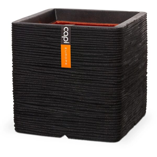 Capi Pflanztopf Rib NL quadratisch 50 cm x 50 cm x 50 cm Schwarz Capi Pflanztopf Rib NL quadratisch 50 cm x 50 cm x 50 cm Schwarz