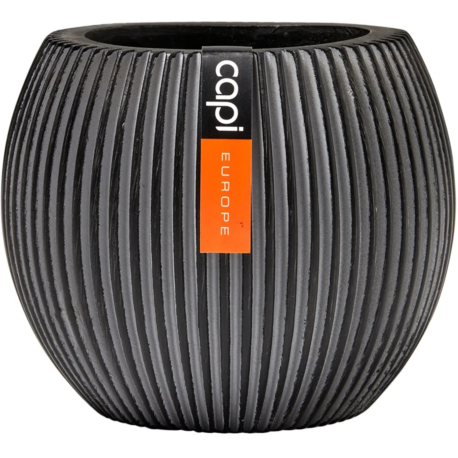 Capi Pflanztopf Groove Kugel Schwarz 30 cm x 25 cm