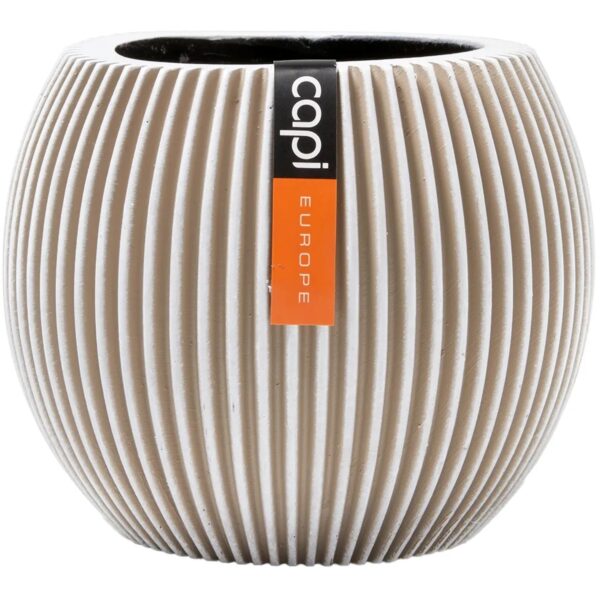 Capi Pflanztopf Groove Kugel Elfenbein 22 cm x 18 cm