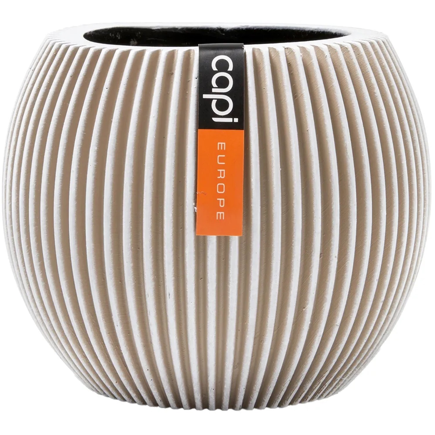 Capi Pflanztopf Groove Kugel Elfenbein 22 cm x 18 cm